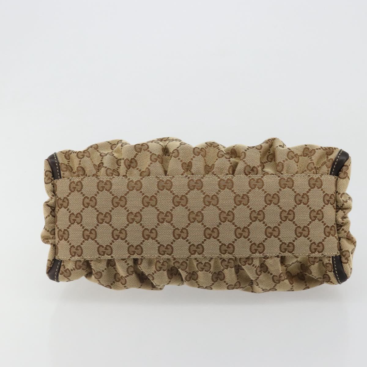 GUCCI Abbey GG Canvas Shoulder Bag Beige Gold 190525 Auth 184958SV