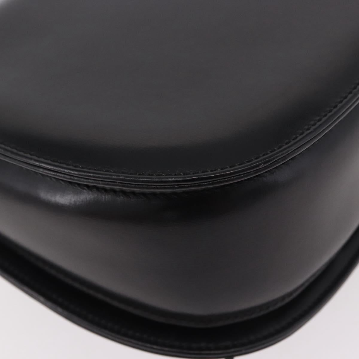 GUCCI Bamboo Hand Bag Leather Black Gold 000 01 0633 Auth 184960V