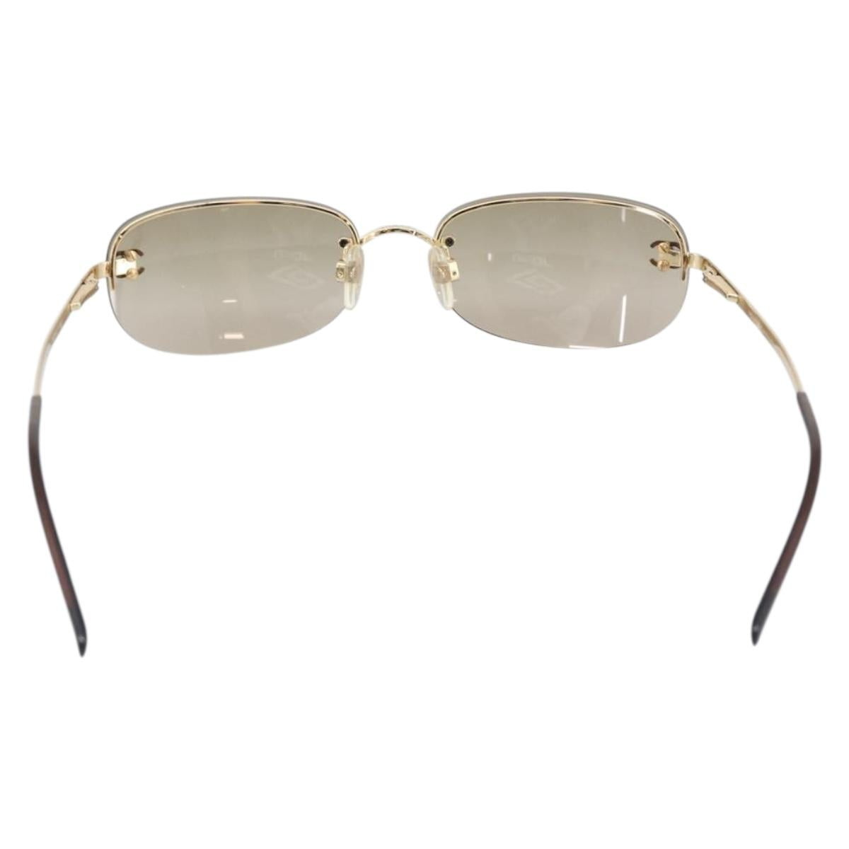 CHANEL COCO Mark Sunglasses metal Gold Tone CC Auth 184963V