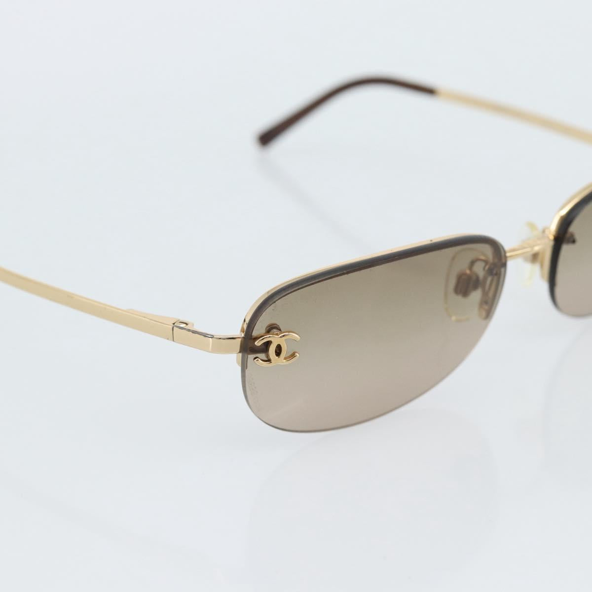 CHANEL COCO Mark Sunglasses metal Gold Tone CC Auth 184963V