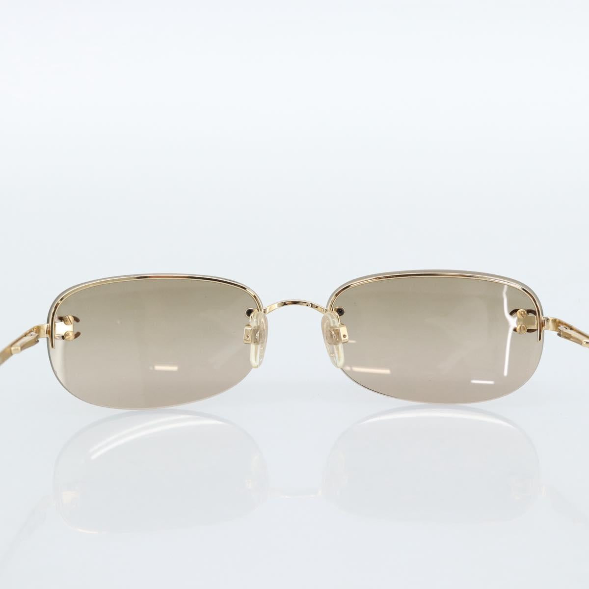 CHANEL COCO Mark Sunglasses metal Gold Tone CC Auth 184963V