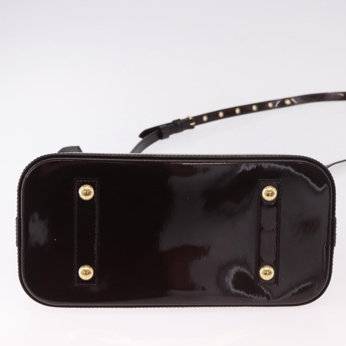 LOUIS VUITTON Monogram Vernis Alma PM Hand Bag Amarante M91611 LV Auth 184964V