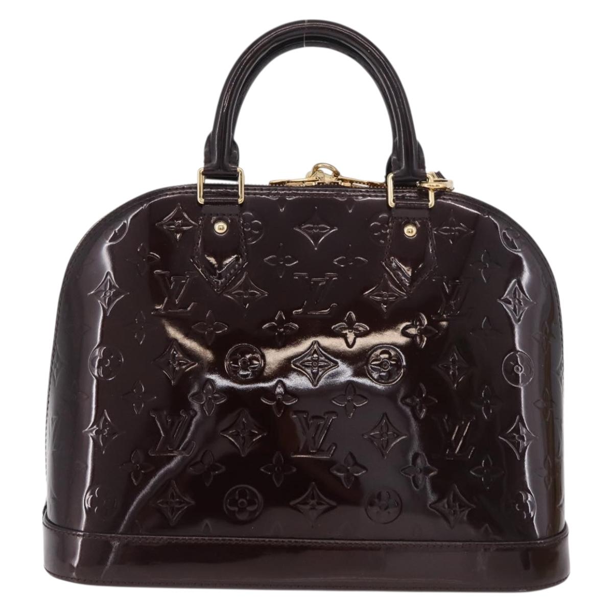 LOUIS VUITTON Monogram Vernis Alma PM Hand Bag Amarante M91611 LV Auth 184964V