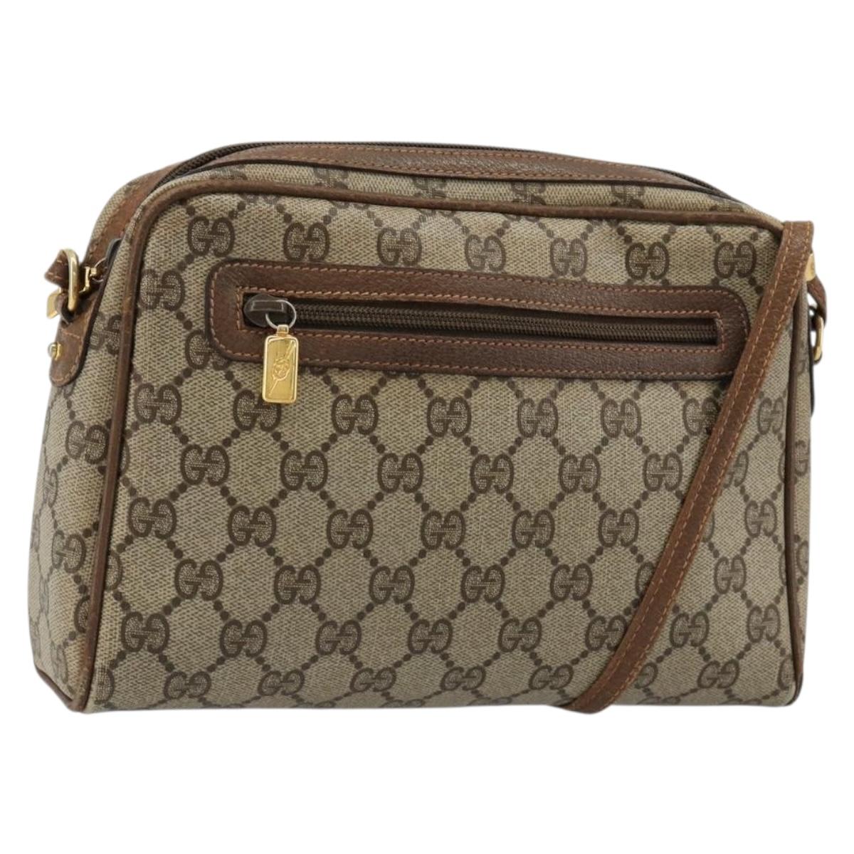 GUCCI GG Supreme Shoulder Bag PVC Beige Gold 007 115 0014 Auth 184965