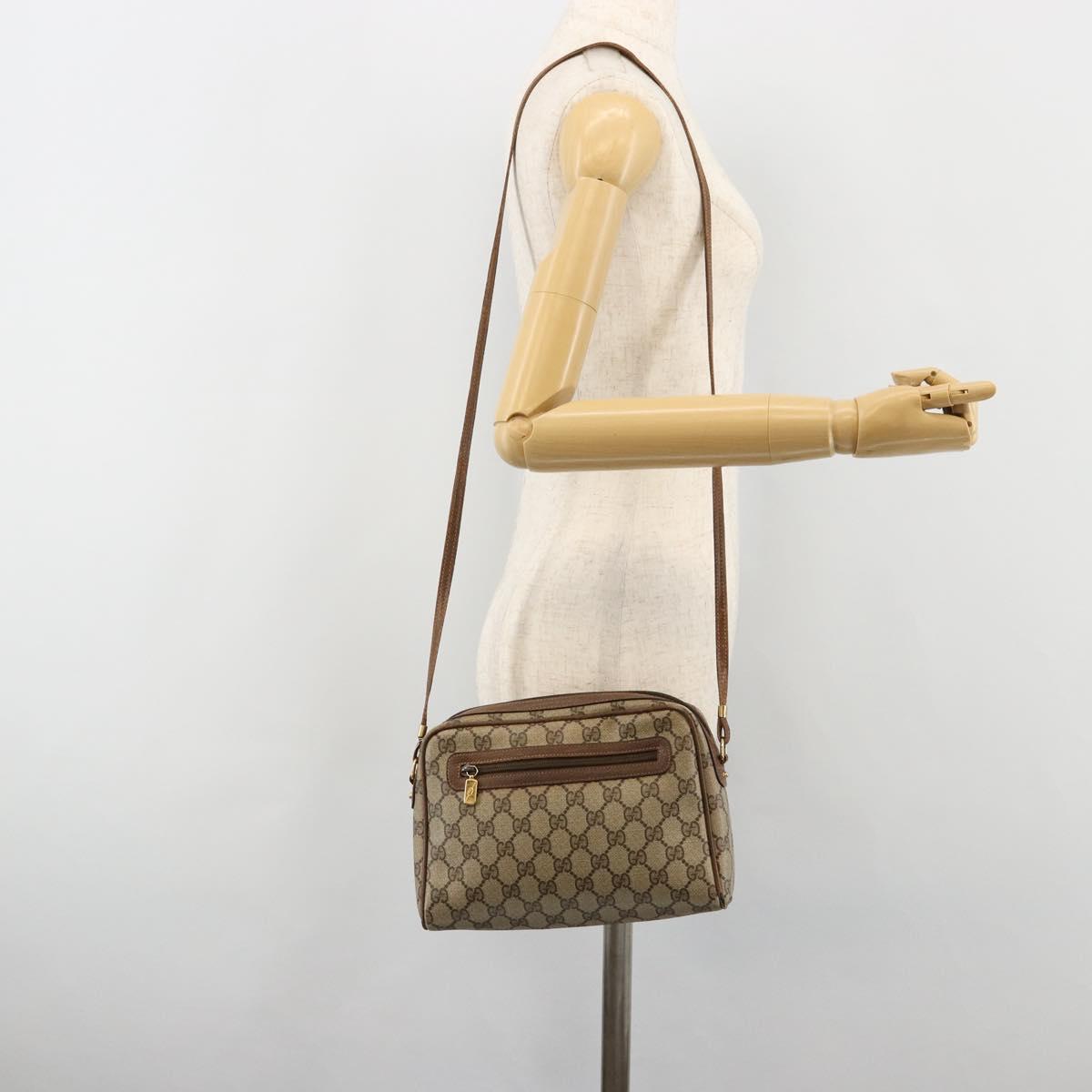 GUCCI GG Supreme Shoulder Bag PVC Beige Gold 007 115 0014 Auth 184965