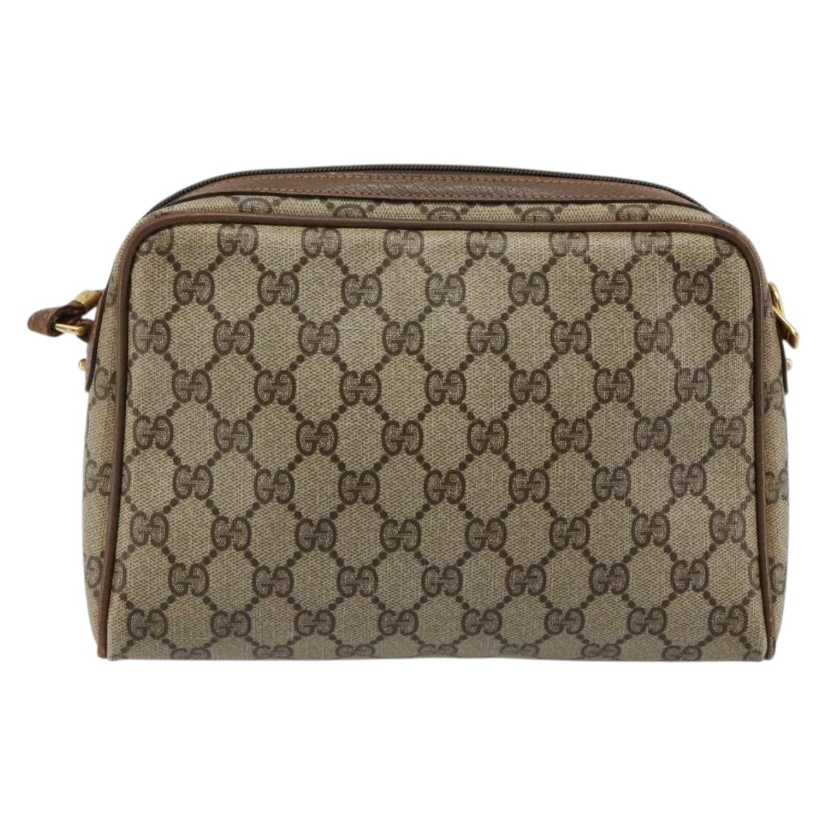 GUCCI GG Supreme Shoulder Bag PVC Beige Gold 007 115 0014 Auth 184965