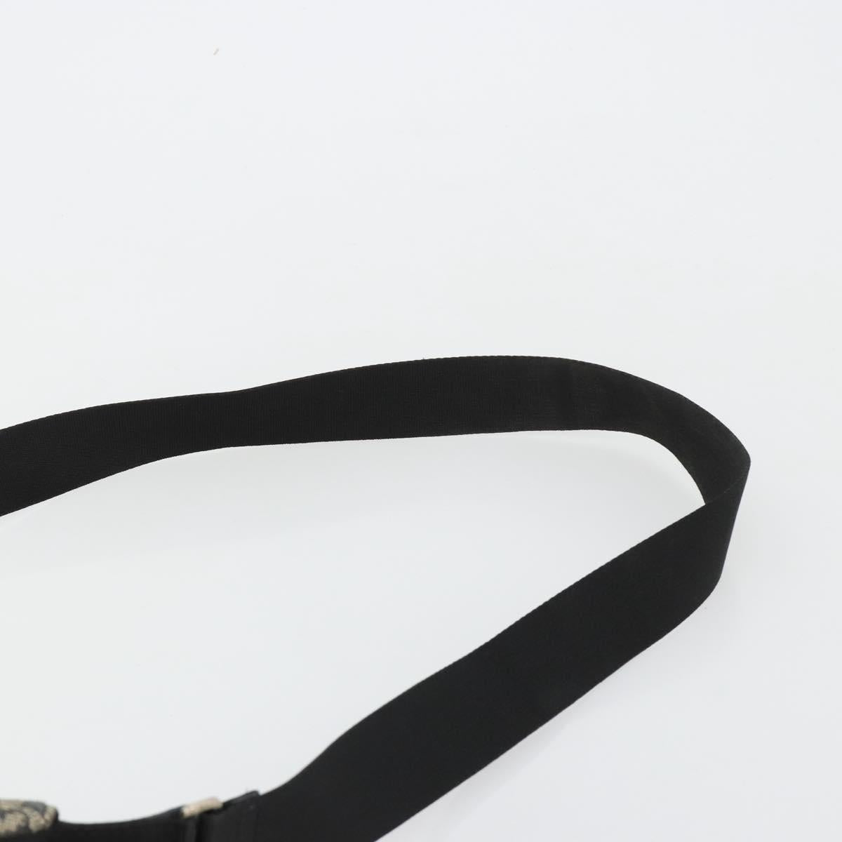 Christian Dior Trotter Canvas Shoulder Bag Navy Silver Auth 184967A