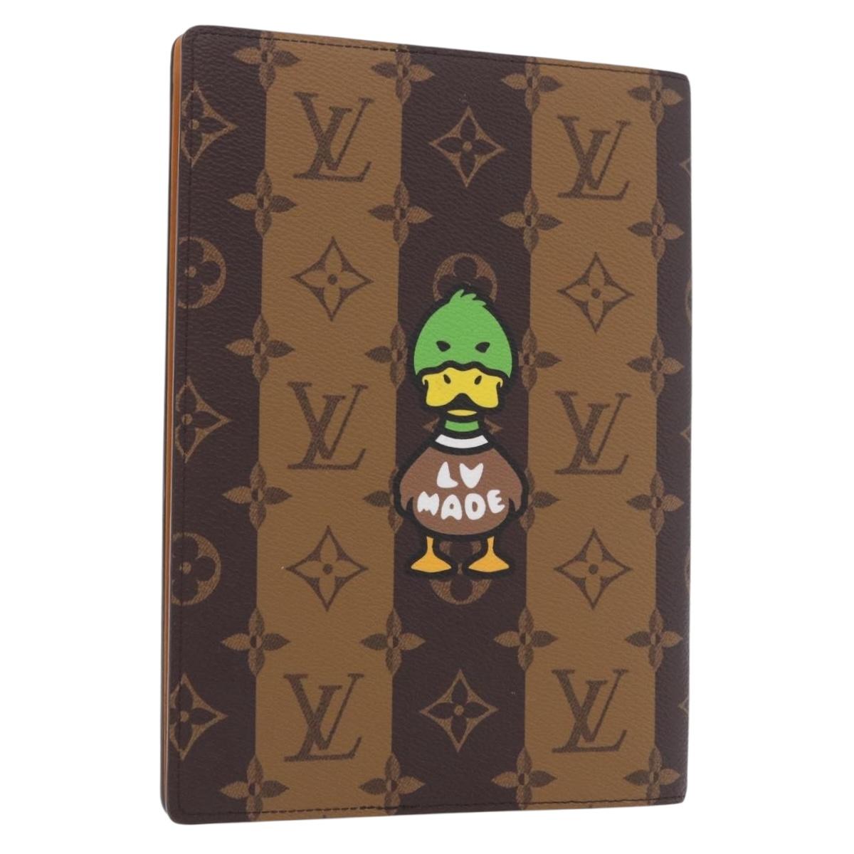LOUIS VUITTON Monogram Stripe NIGO Quverture Carnet Brown GI0720 LV Auth 184969M