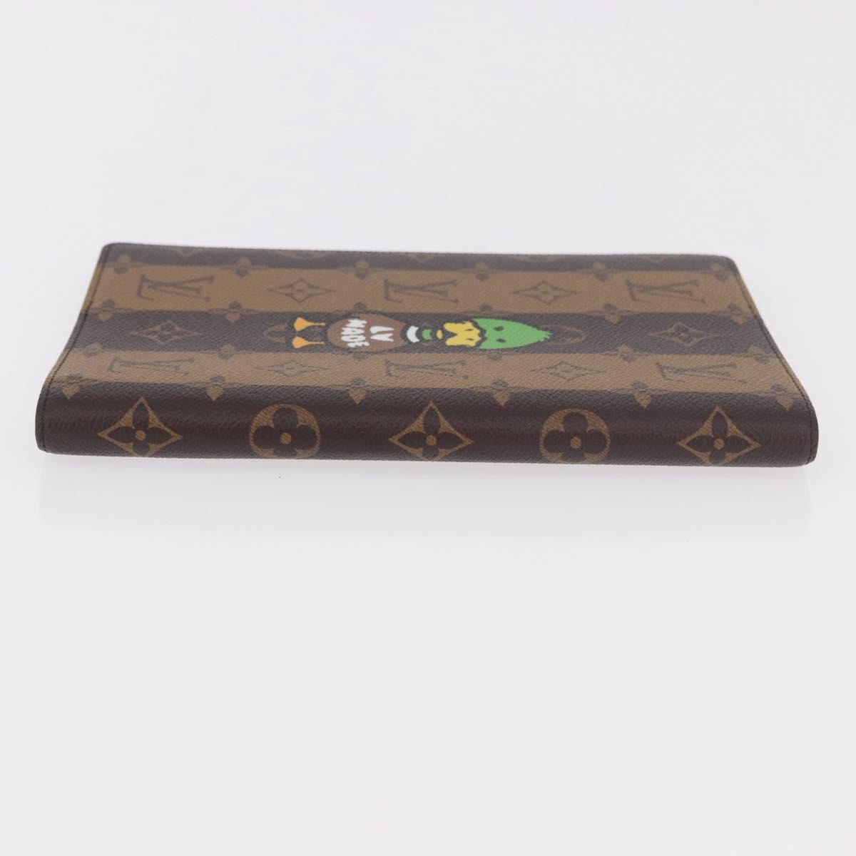 LOUIS VUITTON Monogram Stripe NIGO Quverture Carnet Brown GI0720 LV Auth 184969M