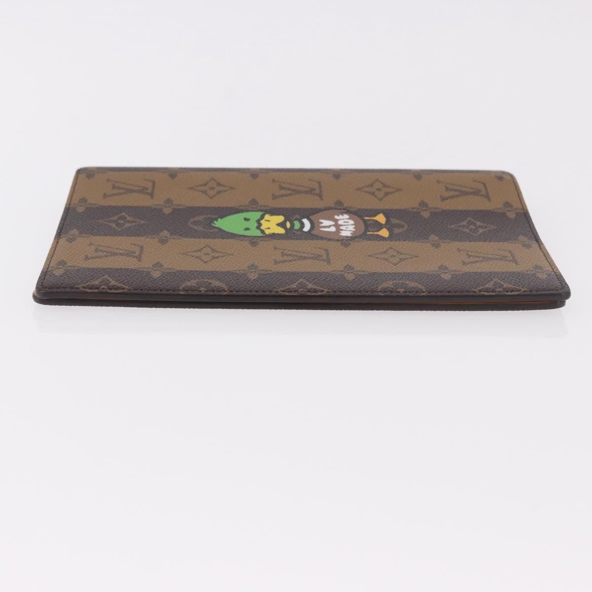 LOUIS VUITTON Monogram Stripe NIGO Quverture Carnet Brown GI0720 LV Auth 184969M