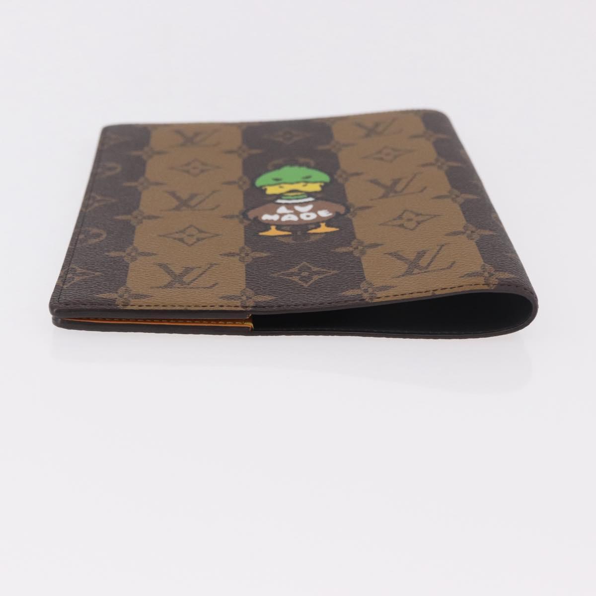 LOUIS VUITTON Monogram Stripe NIGO Quverture Carnet Brown GI0720 LV Auth 184969M