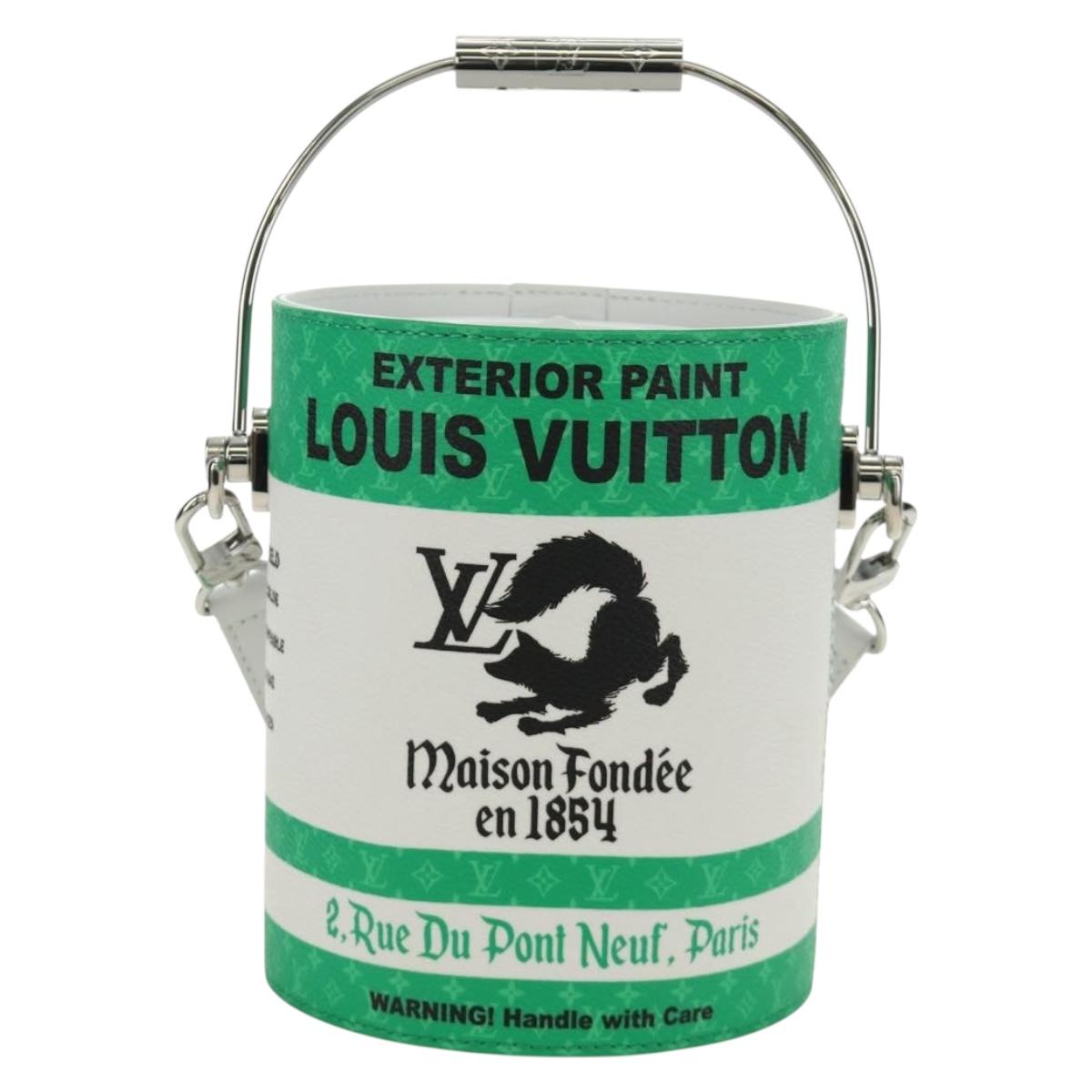 LOUIS VUITTON LV Painted Can Shoulder Bag PVC Leather Green M81592 Auth 184971SM