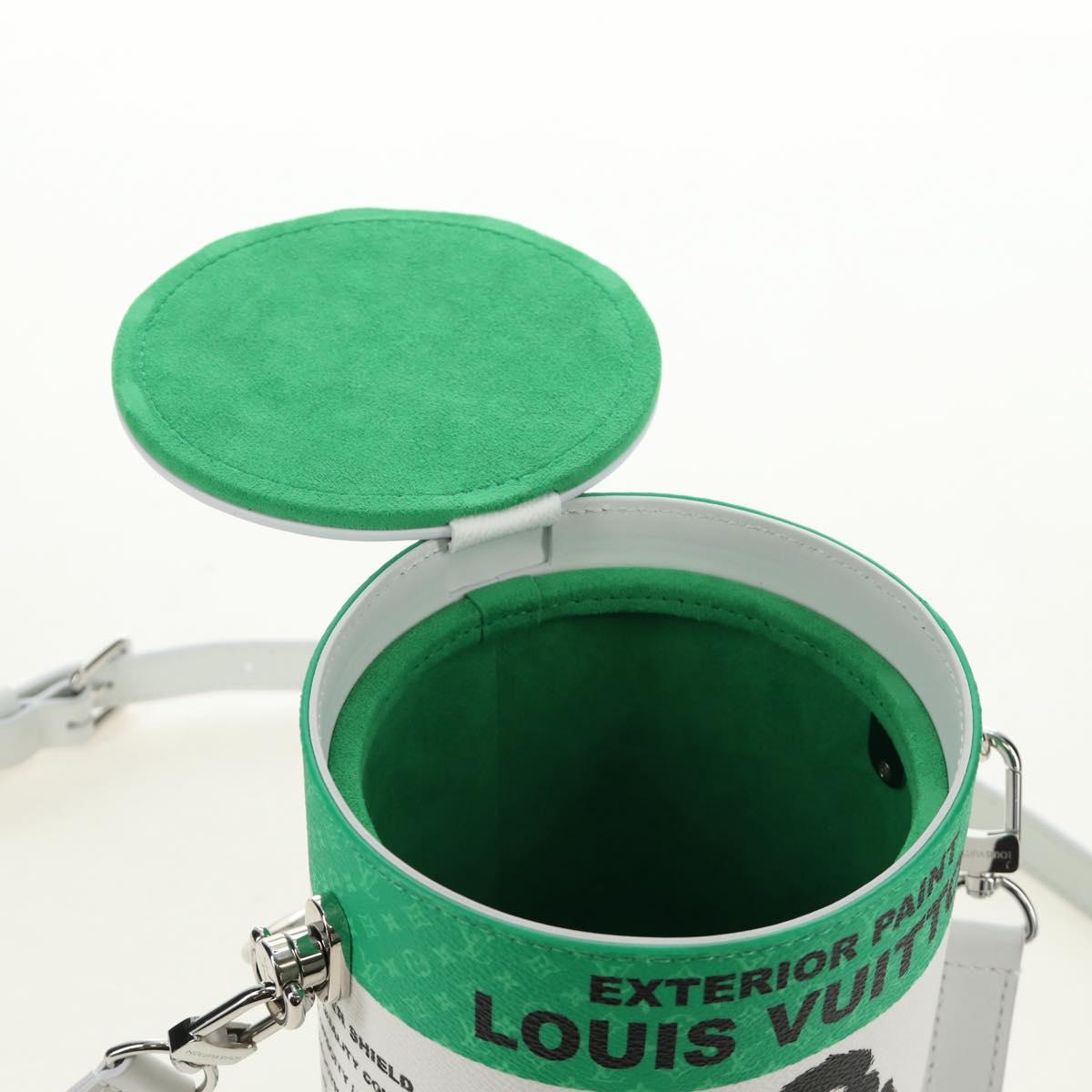LOUIS VUITTON LV Painted Can Shoulder Bag PVC Leather Green M81592 Auth 184971SM