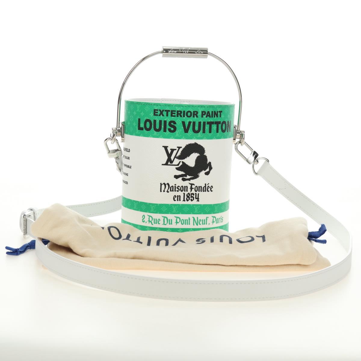 LOUIS VUITTON LV Painted Can Shoulder Bag PVC Leather Green M81592 Auth 184971SM
