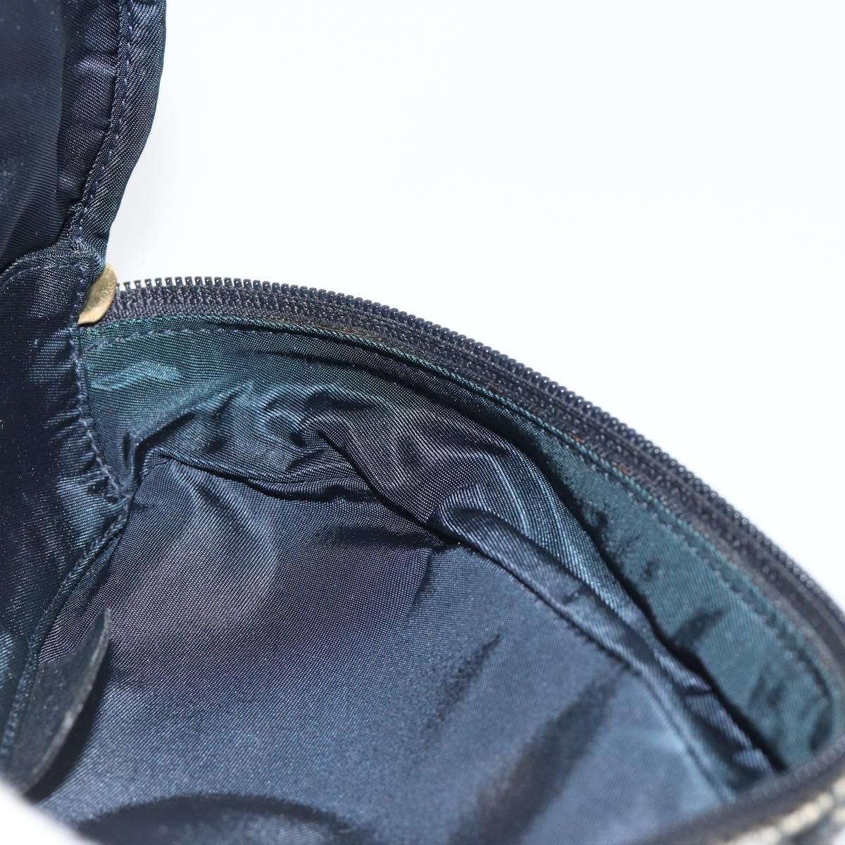 Christian Dior Trotter Canvas Saddle Pouch Navy Gold Auth 184973A