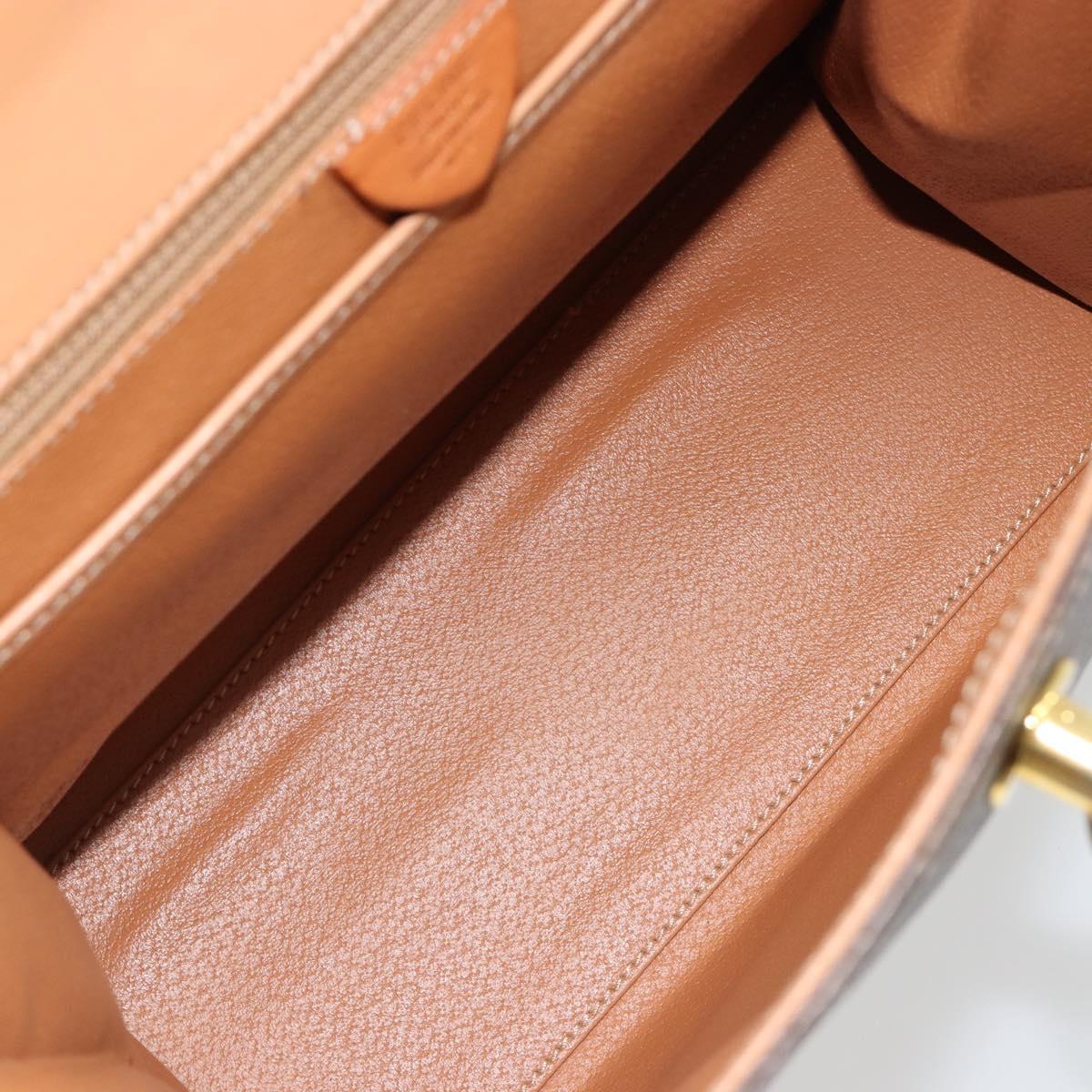 CELINE Macadam Canvas Hand Bag PVC Leather Brown Gold Auth 184975V