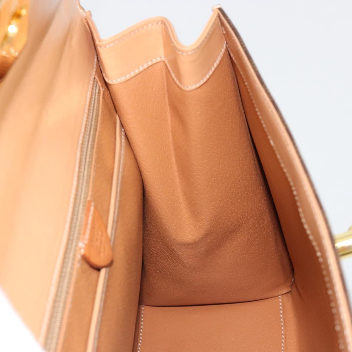 CELINE Macadam Canvas Hand Bag PVC Leather Brown Gold Auth 184975V