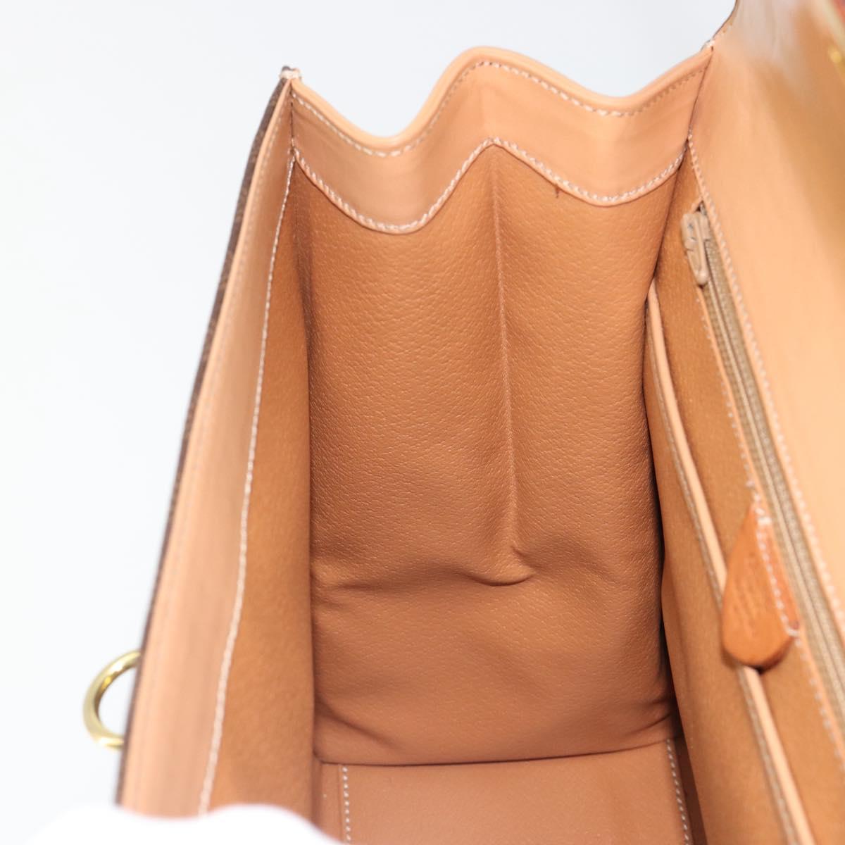 CELINE Macadam Canvas Hand Bag PVC Leather Brown Gold Auth 184975V