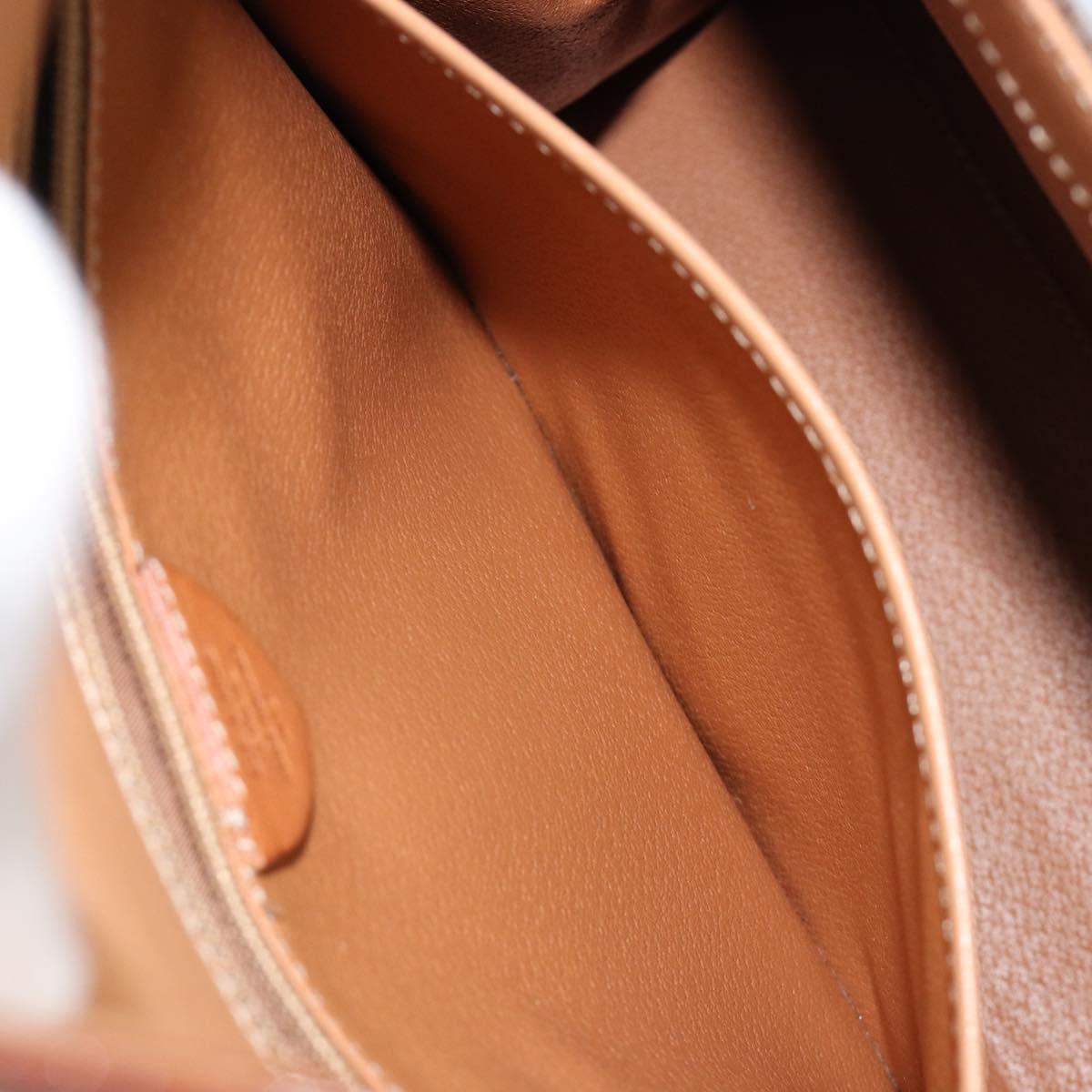 CELINE Macadam Canvas Hand Bag PVC Leather Brown Gold Auth 184975V