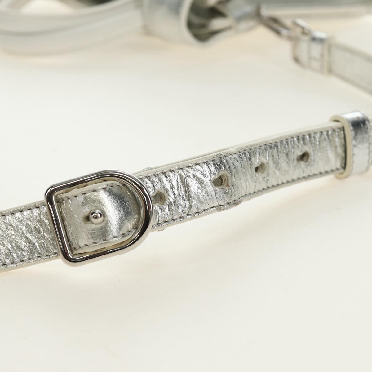 Christian Dior Hand Bag Leather 2way Silver Auth 184980V