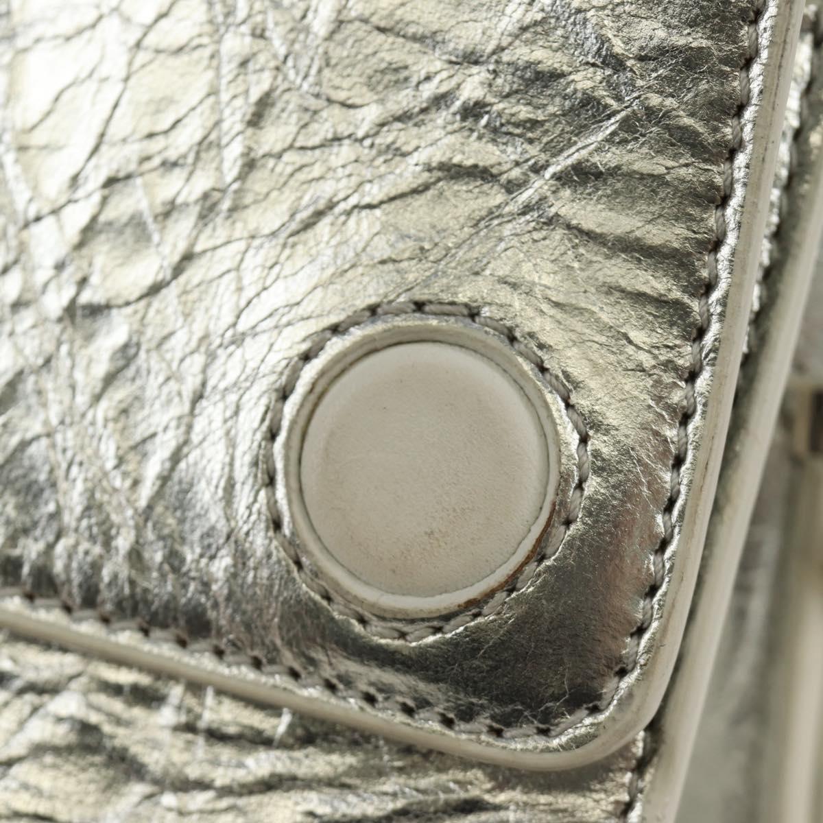 Christian Dior Hand Bag Leather 2way Silver Auth 184980V