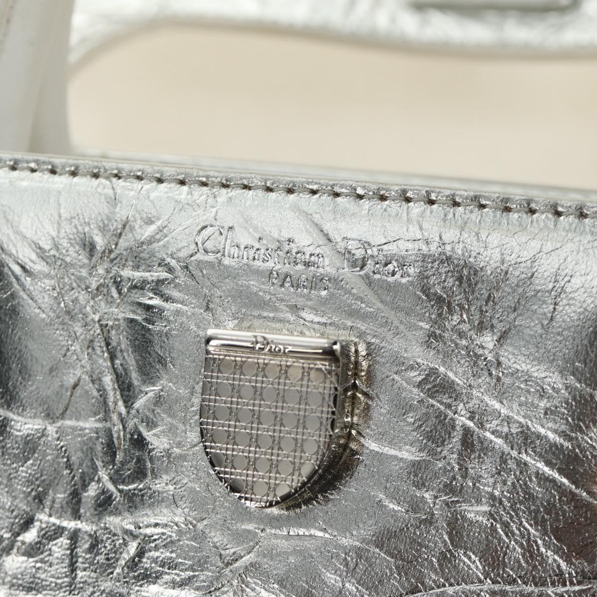 Christian Dior Hand Bag Leather 2way Silver Auth 184980V