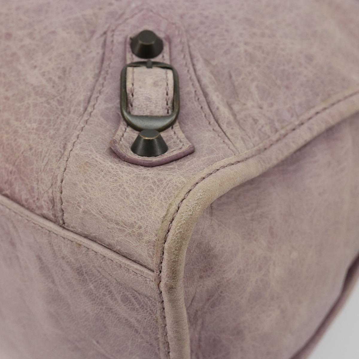 BALENCIAGA The City Hand Bag Leather 2way Purple 115748 Auth 184981SM