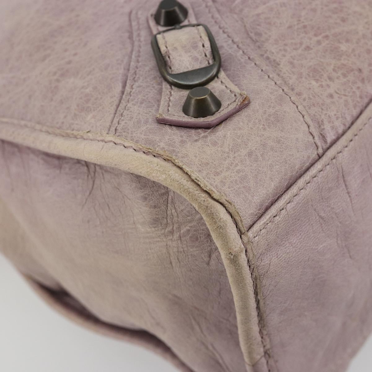 BALENCIAGA The City Hand Bag Leather 2way Purple 115748 Auth 184981SM