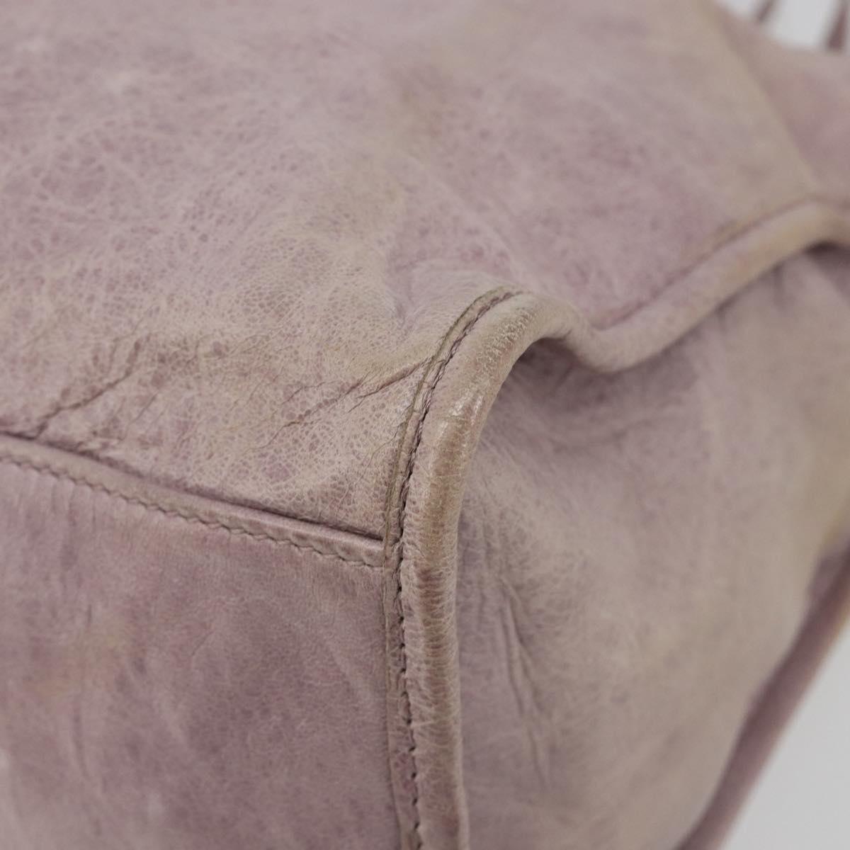 BALENCIAGA The City Hand Bag Leather 2way Purple 115748 Auth 184981SM