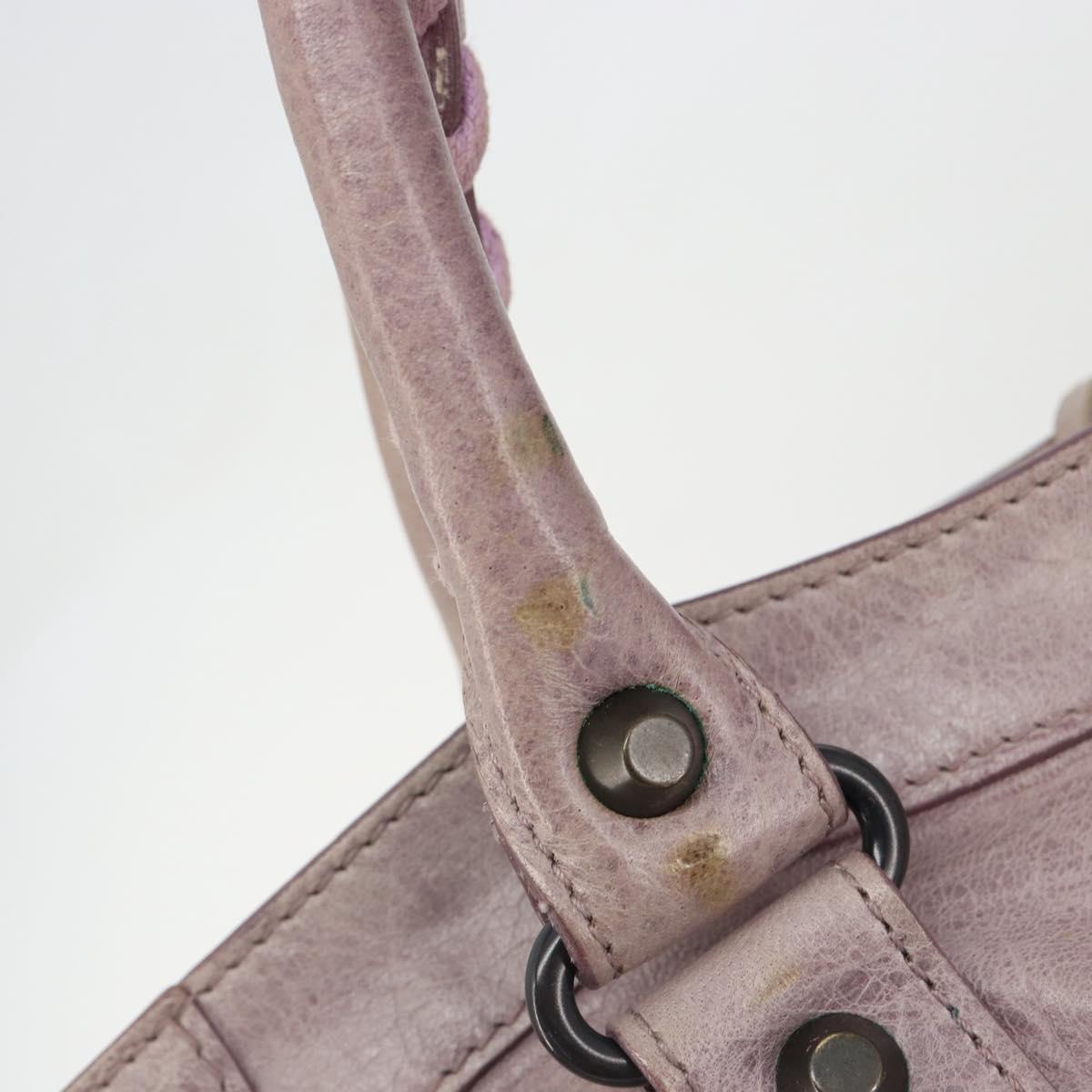 BALENCIAGA The City Hand Bag Leather 2way Purple 115748 Auth 184981SM