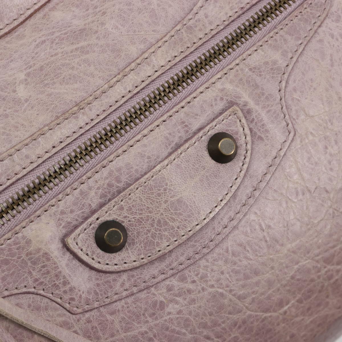 BALENCIAGA The City Hand Bag Leather 2way Purple 115748 Auth 184981SM