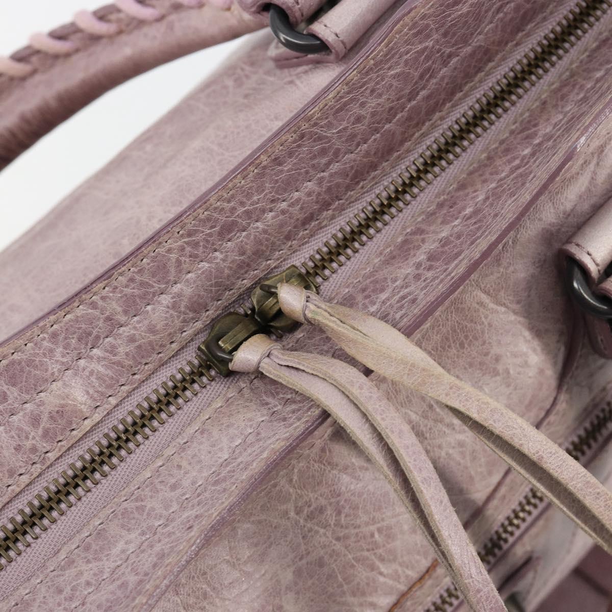 BALENCIAGA The City Hand Bag Leather 2way Purple 115748 Auth 184981SM