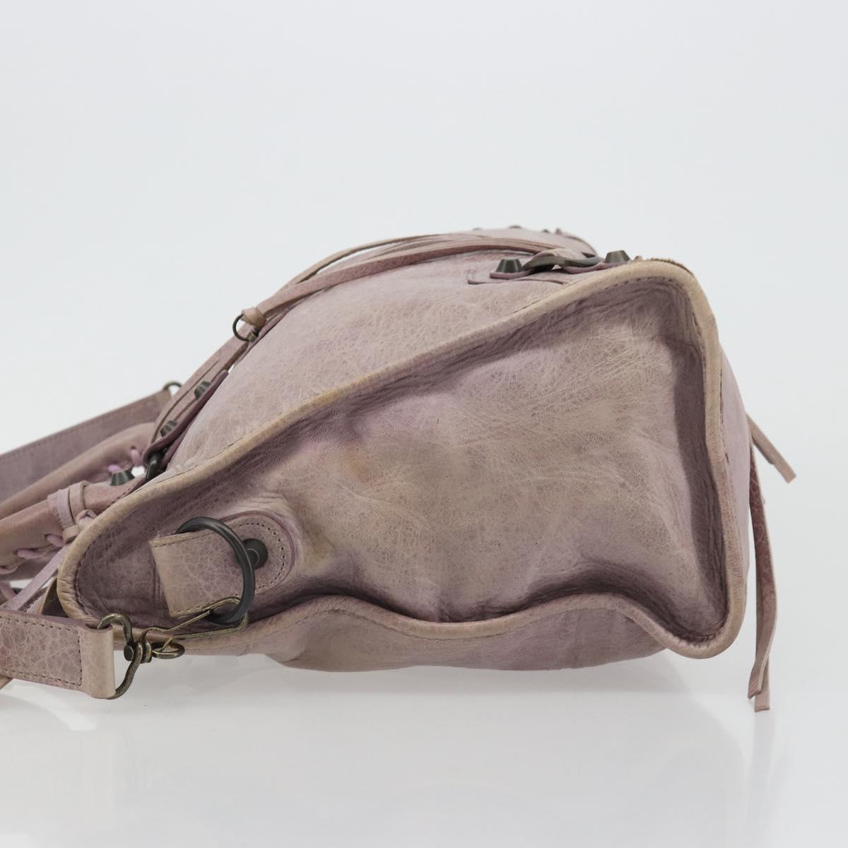 BALENCIAGA The City Hand Bag Leather 2way Purple 115748 Auth 184981SM