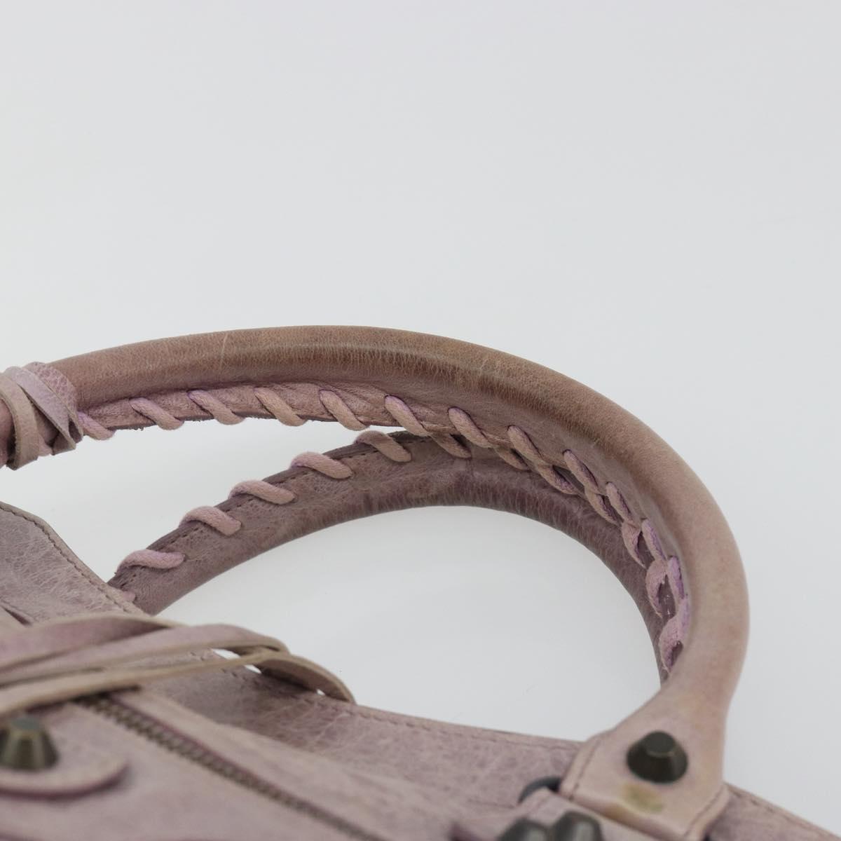 BALENCIAGA The City Hand Bag Leather 2way Purple 115748 Auth 184981SM