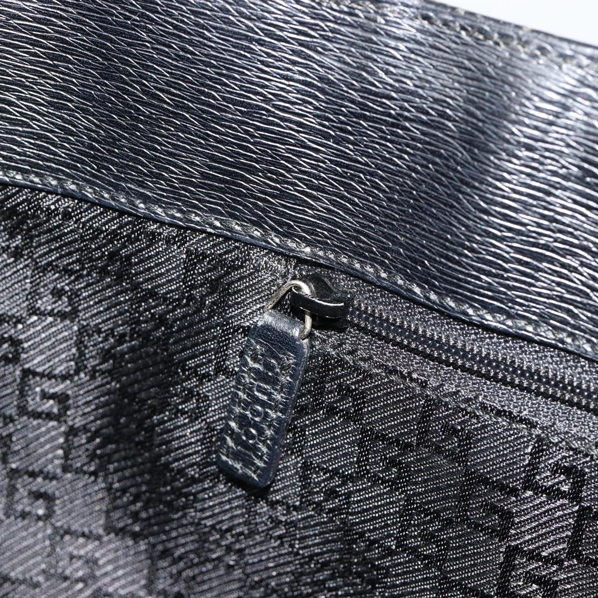 GUCCI Tote Bag Canvas Black Gold 002 1109 Auth 184982