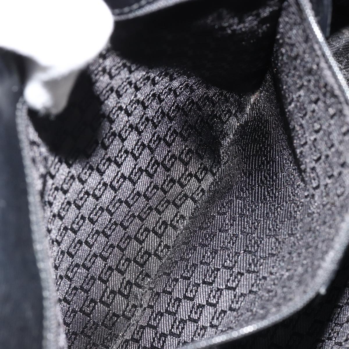 GUCCI Tote Bag Canvas Black Gold 002 1109 Auth 184982