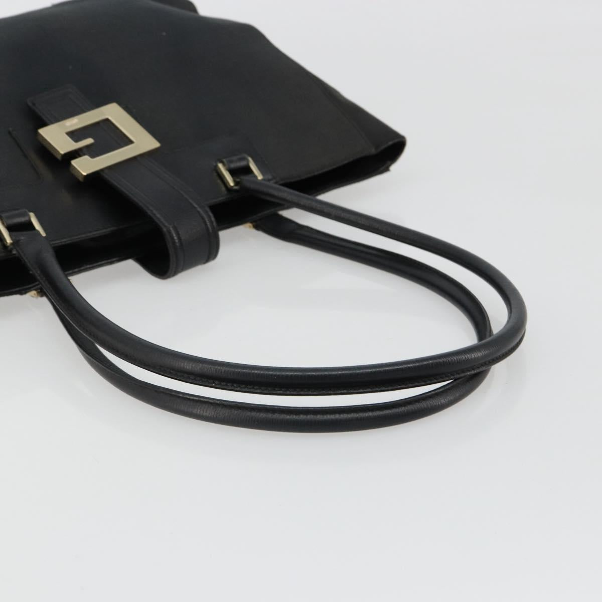 GUCCI Tote Bag Canvas Black Gold 002 1109 Auth 184982