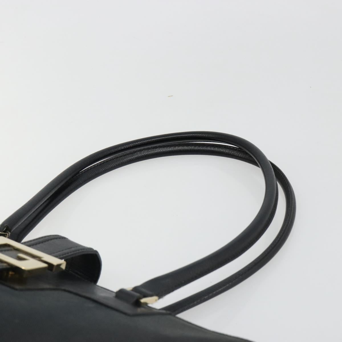 GUCCI Tote Bag Canvas Black Gold 002 1109 Auth 184982