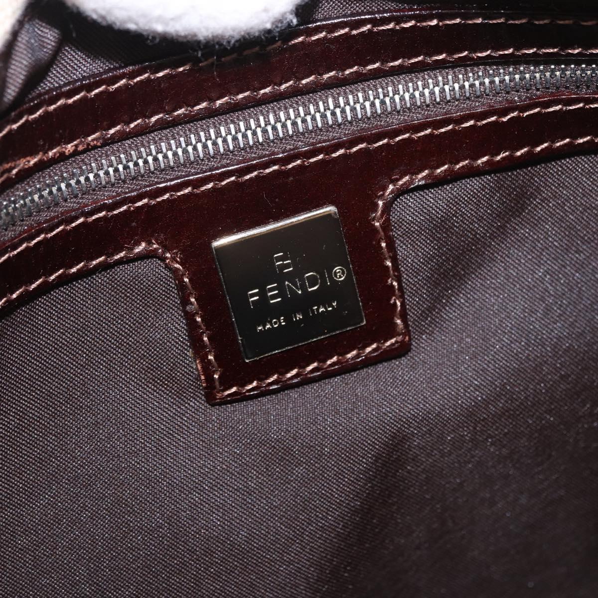FENDI Zucca Canvas Mamma Baguette Shoulder Bag Beige Silver Auth 184984SAV