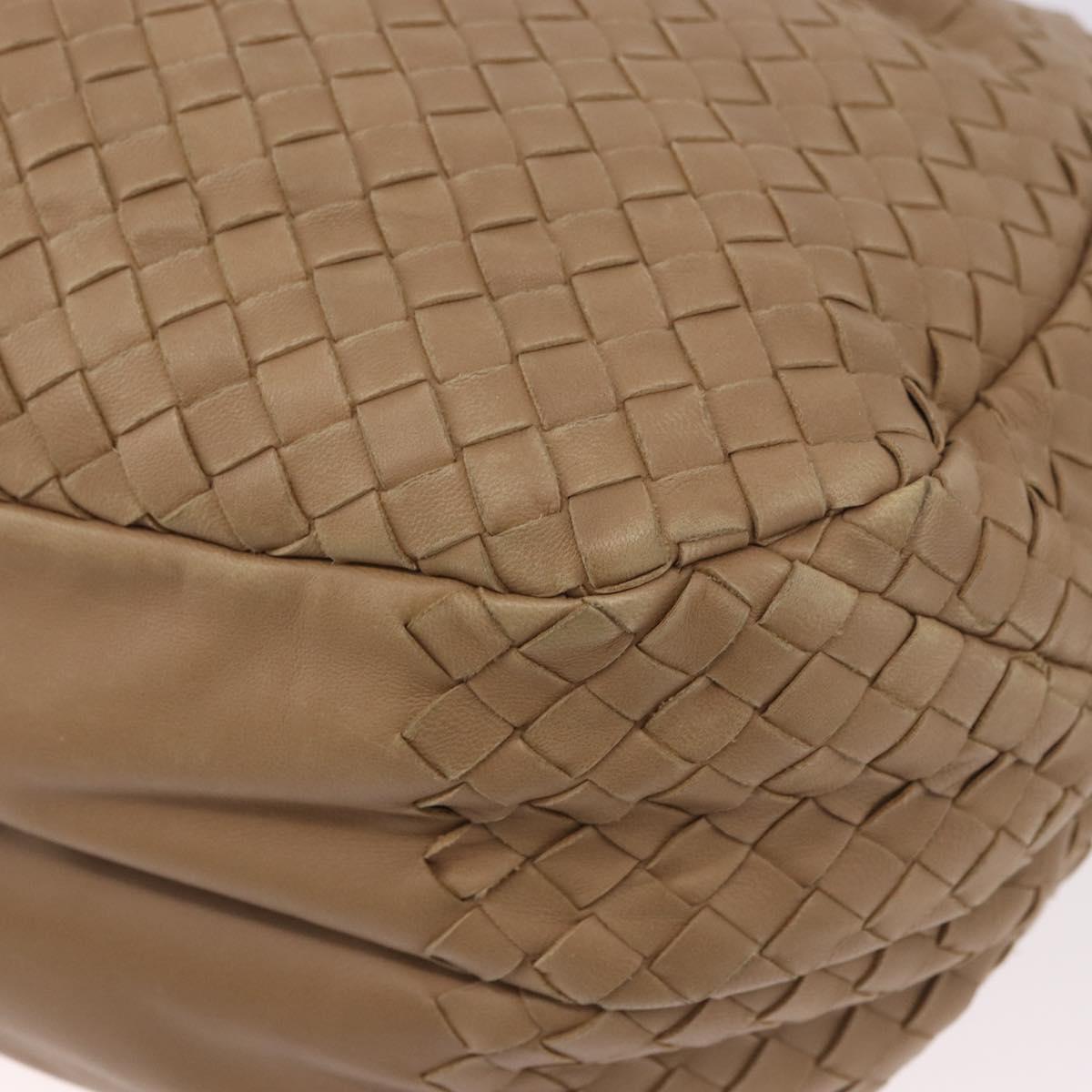 BOTTEGA VENETA INTRECCIATO Shoulder Bag Leather Beige 125787 Auth 184985SV