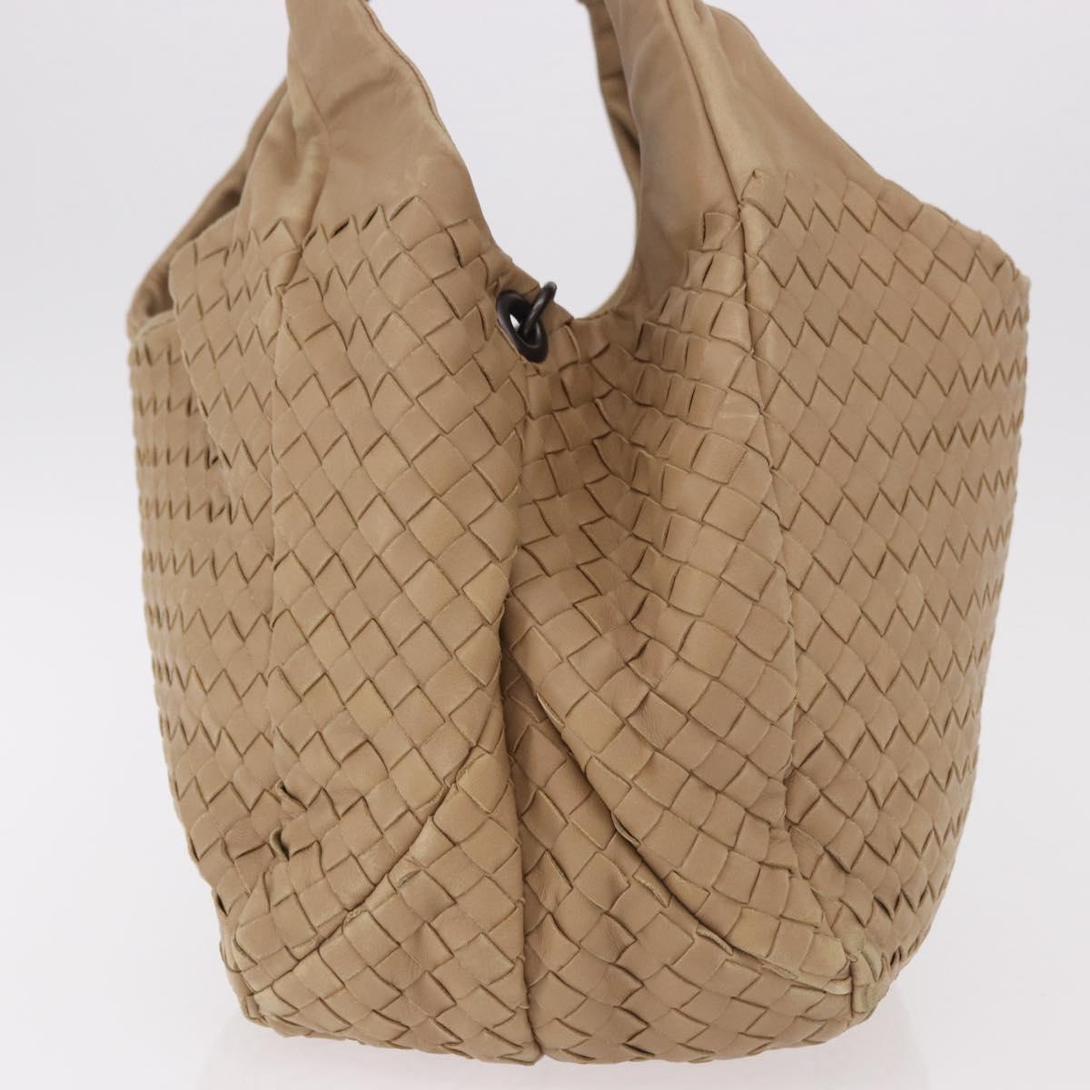 BOTTEGA VENETA INTRECCIATO Shoulder Bag Leather Beige 125787 Auth 184985SV