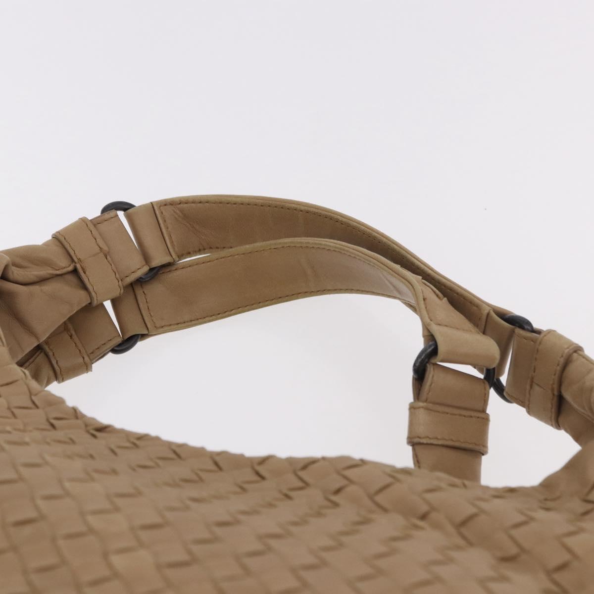 BOTTEGA VENETA INTRECCIATO Shoulder Bag Leather Beige 125787 Auth 184985SV