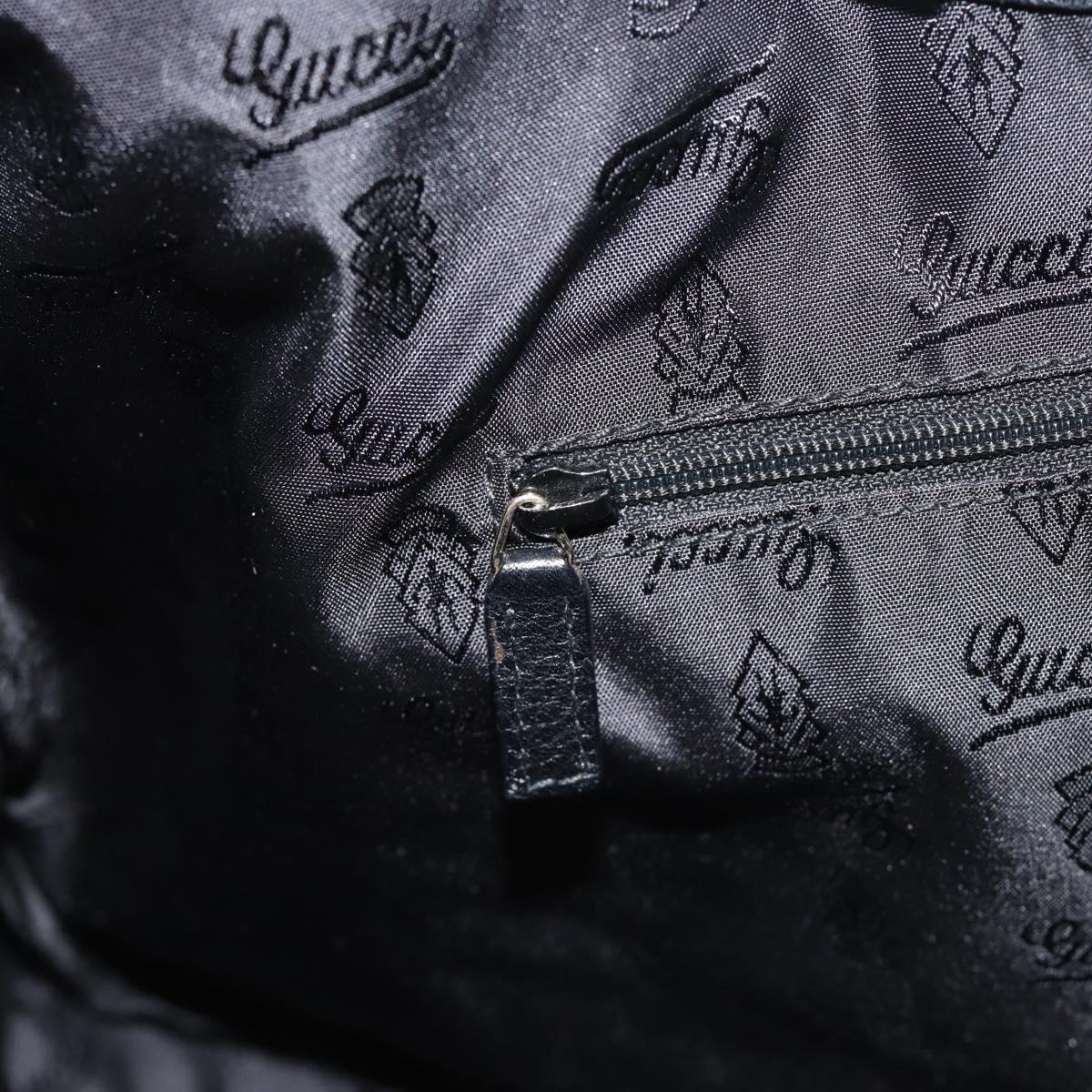 GUCCI GG Canvas Guccissima Shoulder Bag Leather Black Gold 211933 Auth 184986V