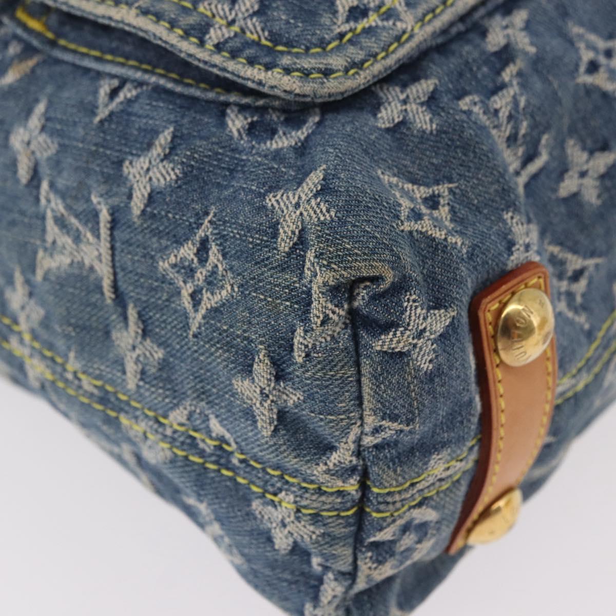 LOUIS VUITTON Monogram Denim Buggy GM Shoulder Bag Blue M95048 LV Auth 184988V
