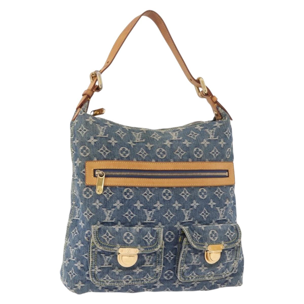 LOUIS VUITTON Monogram Denim Buggy GM Shoulder Bag Blue M95048 LV Auth 184988V
