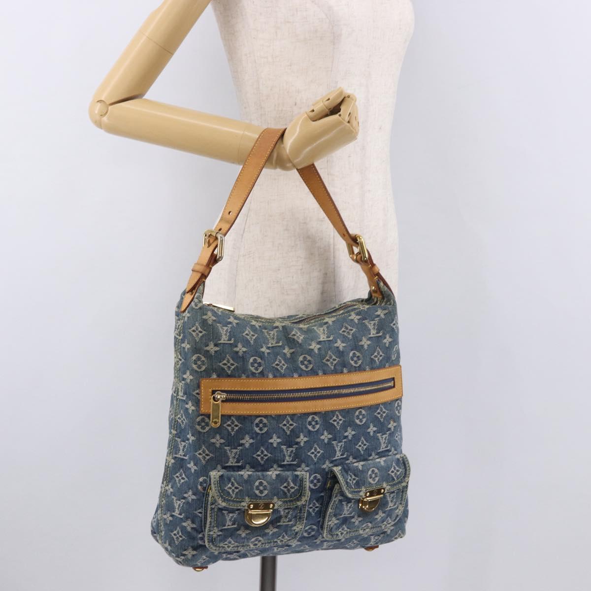 LOUIS VUITTON Monogram Denim Buggy GM Shoulder Bag Blue M95048 LV Auth 184988V