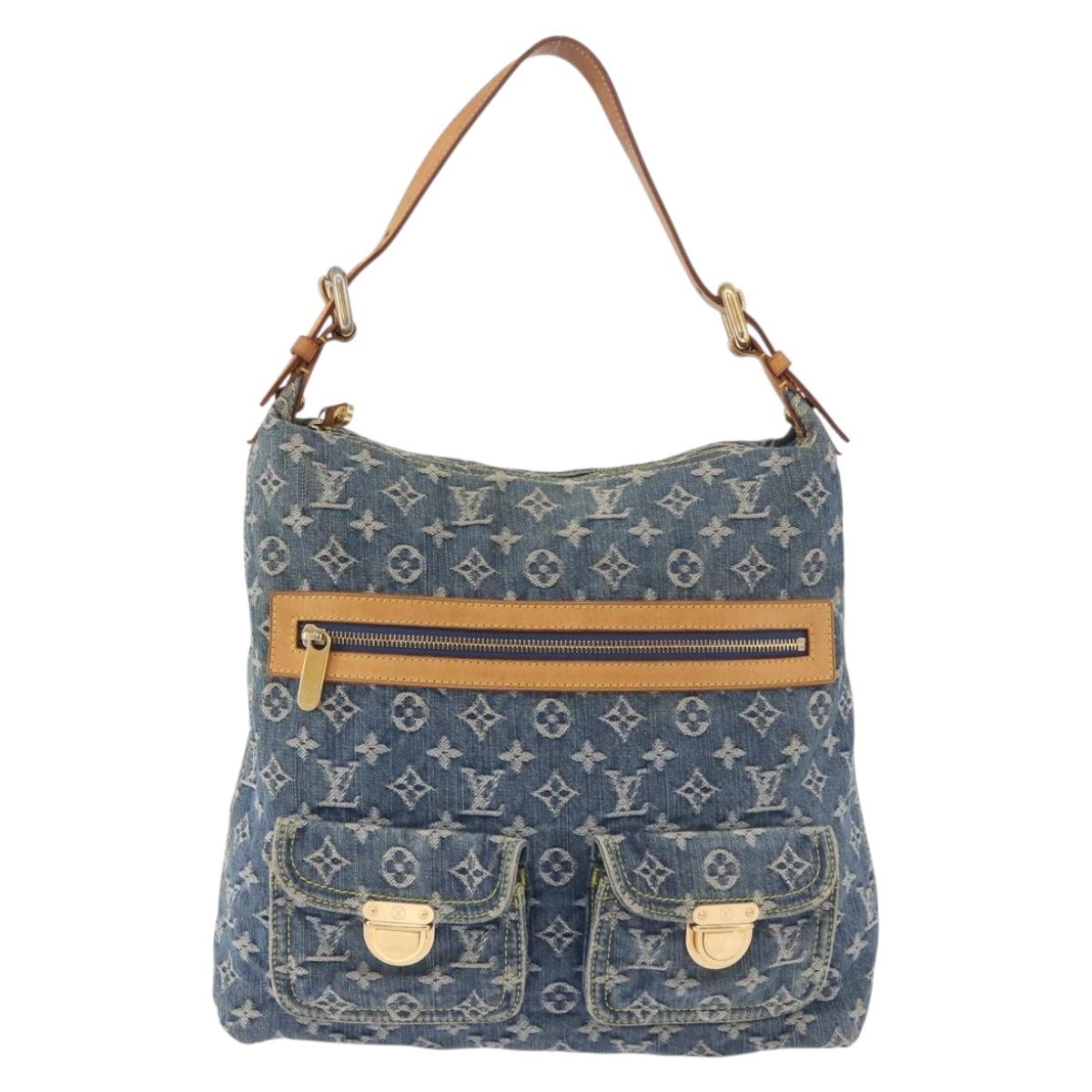 LOUIS VUITTON Monogram Denim Buggy GM Shoulder Bag Blue M95048 LV Auth 184988V
