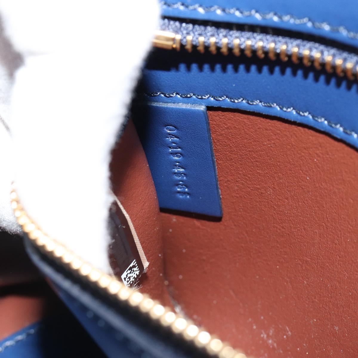 Chloe Tote Bag Leather Blue Gold Auth 184989A