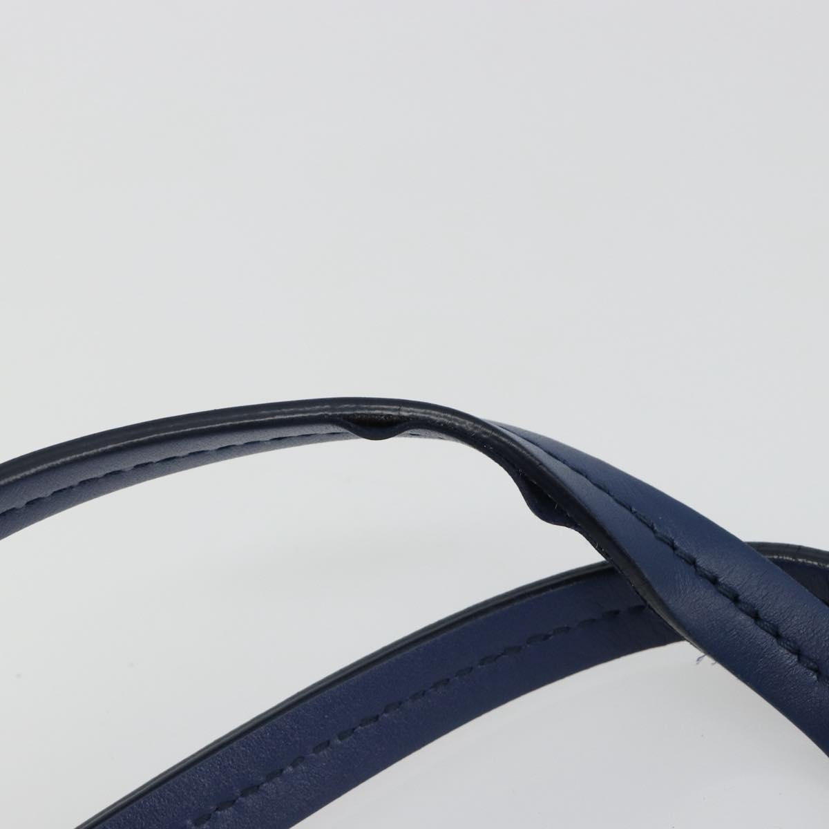 Chloe Tote Bag Leather Blue Gold Auth 184989A