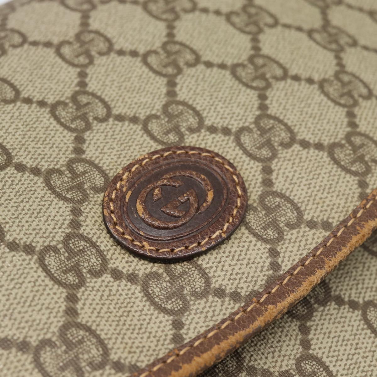 GUCCI GG Supreme Clutch Bag PVC Beige Gold 004 39 6092 Auth 184990